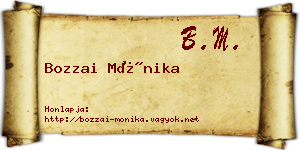 Bozzai Mónika névjegykártya